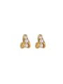 thumb Brass Imitation Pearl Geometric Dainty Stud Earring 0
