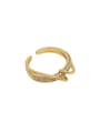 thumb Brass Cubic Zirconia Irregular Vintage Band Ring 0