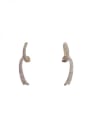 thumb Brass Cubic Zirconia Irregular Minimalist Stud Earring 0