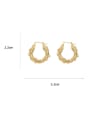 thumb Brass Imitation Pearl Geometric Hip Hop Huggie Earring 2