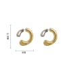 thumb Brass Smooth Geometric Minimalist Stud Earring 3