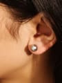 thumb Brass Imitation Pearl Round Minimalist Stud Earring 1