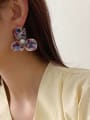 thumb Alloy Resin Flower Vintage Exaggerated sense of design Drop Earring 0