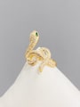 thumb Brass Cubic Zirconia Snake Trend Band Ring 2