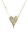 thumb Brass Cubic Zirconia Heart Dainty Necklace 0