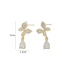 thumb Brass Cubic Zirconia Flower Dainty Stud Earring 2