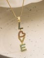 thumb Brass Cubic Zirconia Letter Dainty Necklace 1