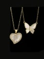 thumb Brass Shell Butterfly Heart Minimalist Necklace 0