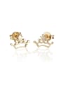 thumb Brass Crown Minimalist Stud Earring 0
