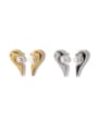 thumb Brass Imitation Pearl Heart Vintage Stud Earring 0