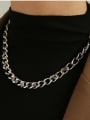 thumb Brass Hollow Geometric Chain Hip Hop Necklace 1