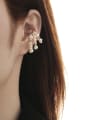 thumb Brass Freshwater Pearl  Minimalist magnetic ear clip Single Earring 1