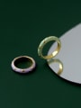 thumb Brass Enamel Round Minimalist Band Ring 0