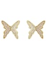 thumb Copper Imitation Pearl Butterfly Vintage Stud Trend Korean Fashion Earring 0