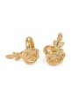 thumb Brass Rosary Flower Hip Hop Single Earring  (Only One) 4