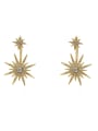 thumb Copper Cubic Zirconia Star Vintage Drop Trend Korean Fashion Earring 0