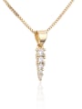 thumb Brass Cubic Zirconia Minimalist Triangle Earring and Necklace Set 3