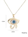 thumb Brass Rhinestone Enamel Evil Eye Vintage Geometric  Pendant Necklace 4