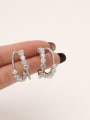 thumb Brass Cubic Zirconia Irregular Minimalist Stud Trend Korean Fashion Earring 2