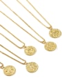 thumb Brass coin Minimalist Twelve constellations Pendant Necklace 3