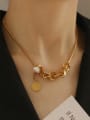 thumb Brass Freshwater Pearl Locket Vintage Necklace 1