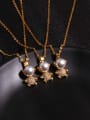 thumb Copper Imitation Pearl Bear Trend Pendant Necklace 1