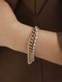 thumb Brass Imitation Pearl Geometric Vintage Strand Bracelet 2