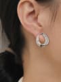 thumb Brass Rhinestone Round Minimalist Stud Earring 1
