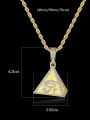 thumb Brass Cubic Zirconia Triangle Hip Hop Necklace 2