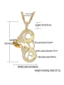thumb Brass Cubic Zirconia Letter Hip Hop Necklace 2