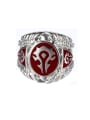 thumb Stainless steel Vintage Warcraft logo Band Ring 0