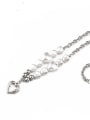 thumb Titanium Steel Freshwater Pearl Heart Hip Hop Necklace 3