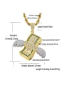 thumb Brass Cubic Zirconia wing dollar Hip Hop Necklace 3