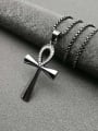 thumb Titanium Rhinestone Cross Minimalist Regligious Necklace For Men 2