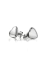 thumb Titanium Steel  Smooth Heart Minimalist Stud Earring 2