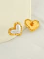 thumb Stainless steel Imitation Pearl Heart Minimalist Stud Earring 2