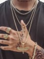 thumb Brass Cubic Zirconia Cross Hip Hop Regligious Necklace 1
