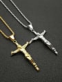 thumb Titanium Steel Religious Vintage Regligious Cross Pendant Necklace For Men 0