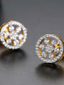 thumb Copper Cubic Zirconia Round Vintage Stud Earring 2