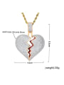 thumb Brass Cubic Zirconia Heart Dainty Necklace 3