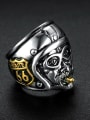 thumb Stainless steel Face  Irregular Vintage Band Ring 2