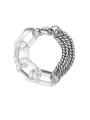 thumb Titanium Steel Acrylic Geometric Hip Hop Link Bracelet 0