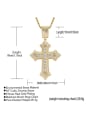 thumb Brass Cubic Zirconia Cross Hip Hop Necklace 3