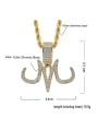 thumb Brass Cubic Zirconia Letter Hip Hop Necklace 3
