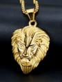 thumb Titanium Rhinestone Lion Hip Hop Necklace For Men 1