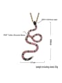 thumb Brass Cubic Zirconia Snake Hip Hop Necklace 4
