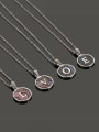 thumb Stainless steel Shell Letter Minimalist  Round Pendant Necklace 1