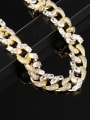 thumb Brass Cubic Zirconia Geometric Chain Hip Hop Necklace 2