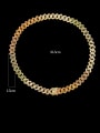 thumb Brass Cubic Zirconia Geometric  Chain Hip Hop Necklace 4