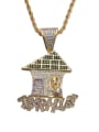 thumb Brass Cubic Zirconia House Hip Hop Necklace 0